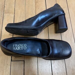 Franco Sarto Black Leather Heels